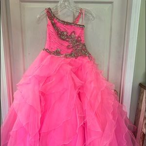 Little Rosie size 8, bubblegum pink pageant dress